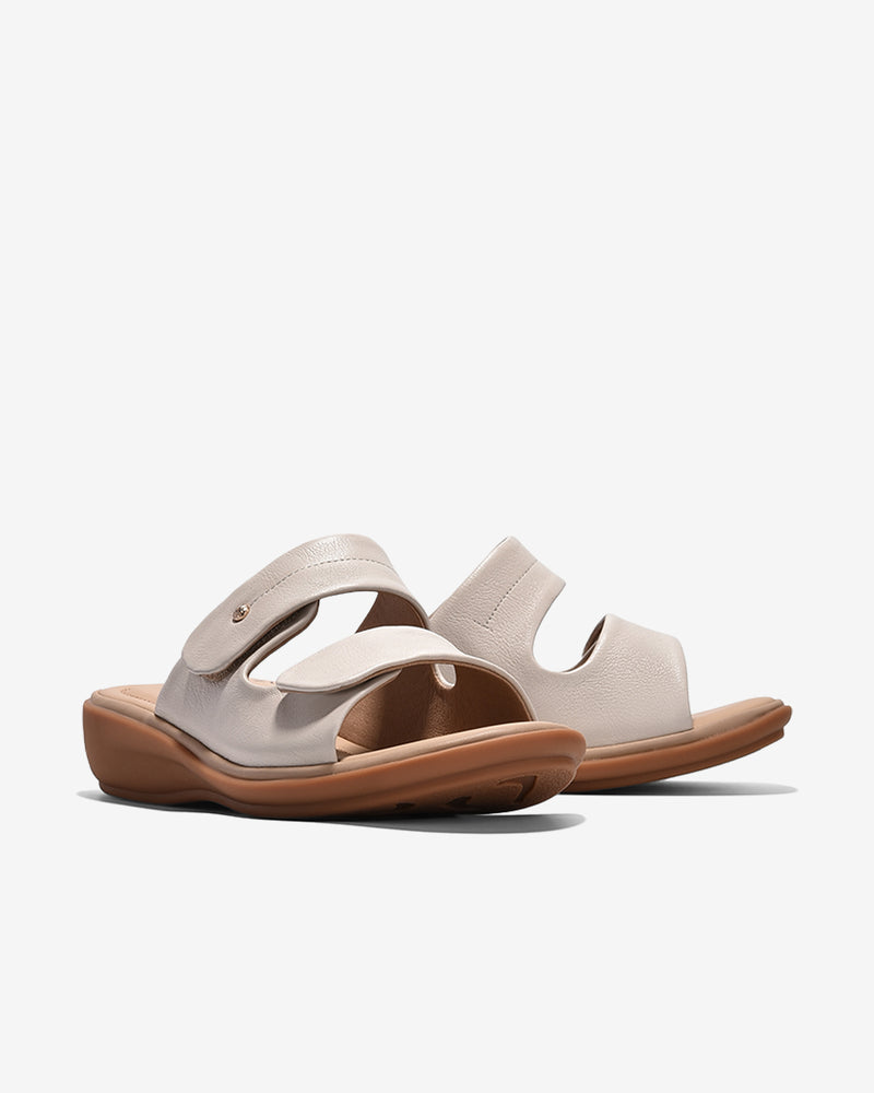 Dép Nữ Zuciani Quai Đôi Dán-DCF59-Kem Color2