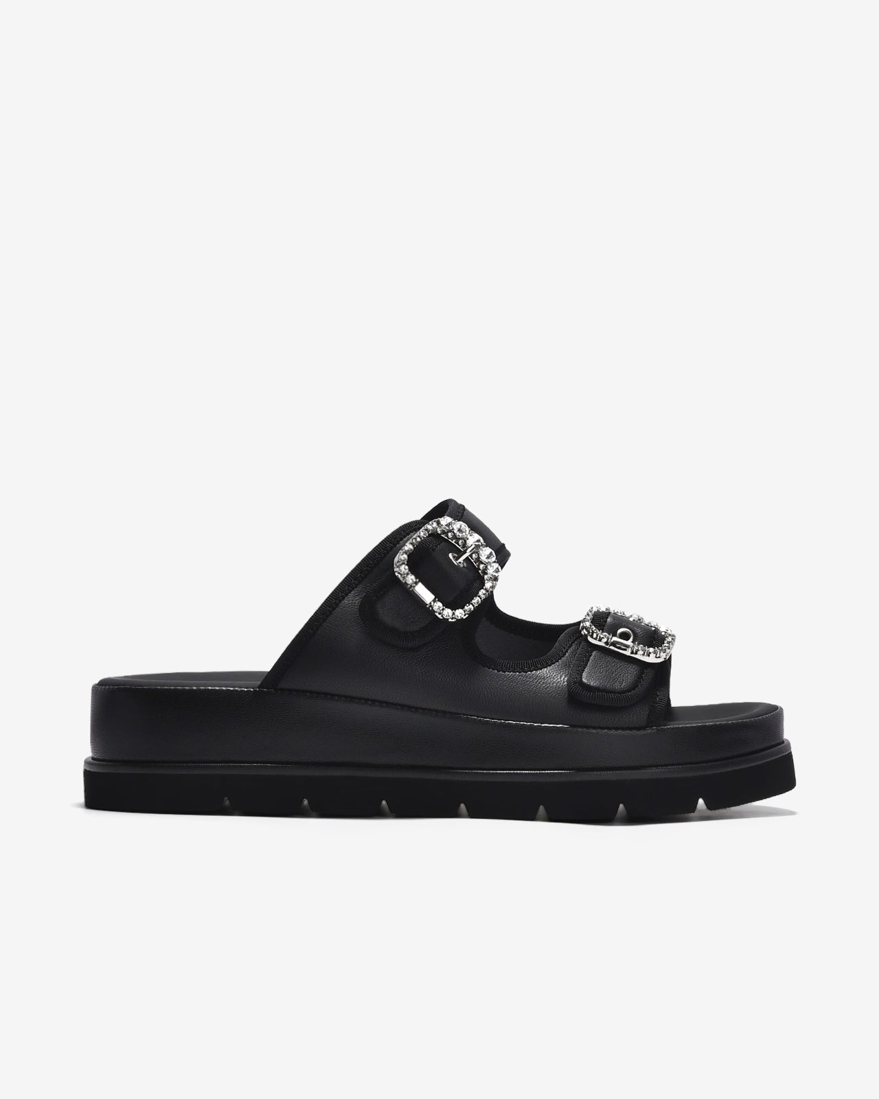 Dép Nữ Zuciani Đế 5cm Khóa Đá-DCM19-Đen Color2First