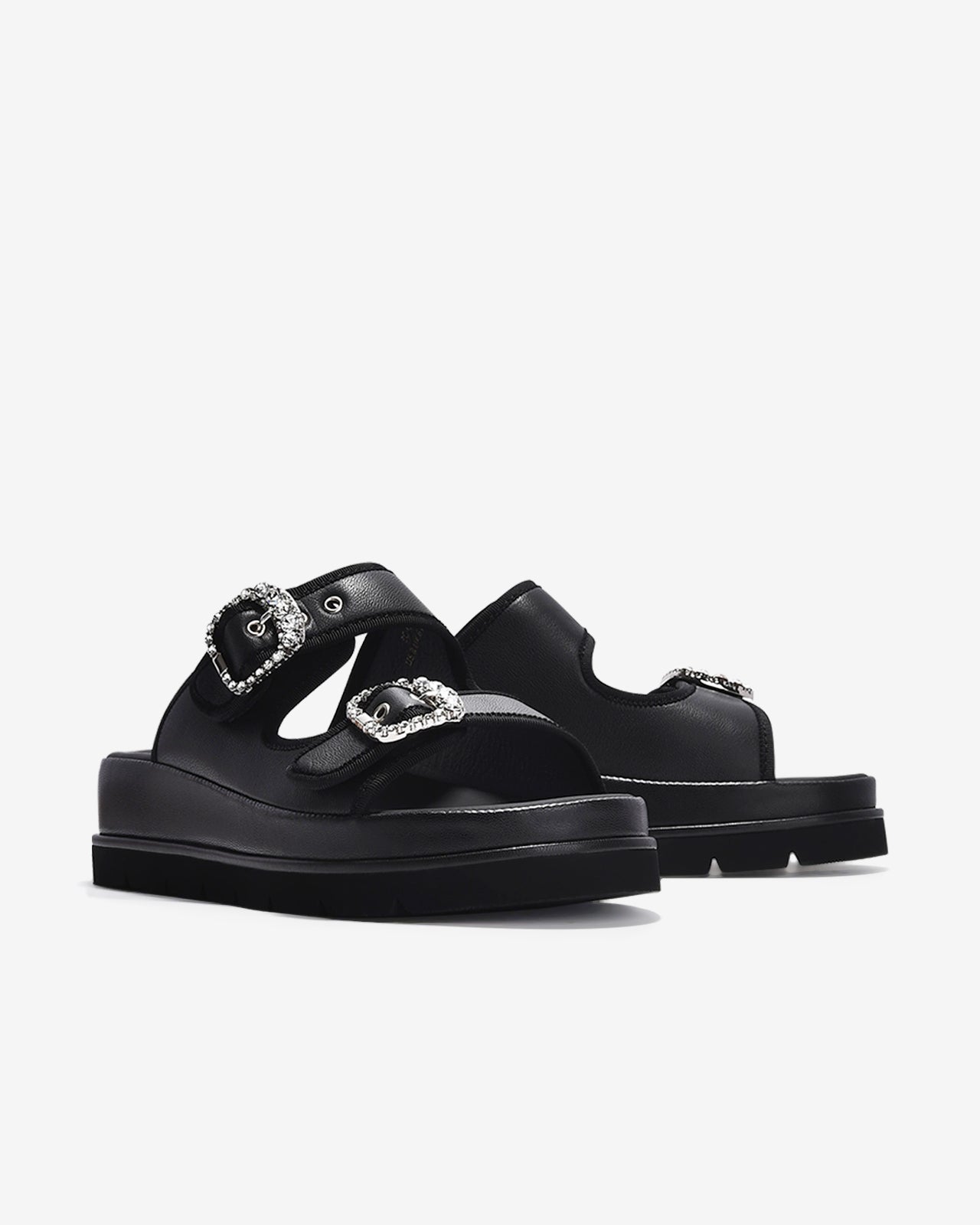 Dép Nữ Zuciani Đế 5cm Khóa Đá-DCM19-Đen Color2