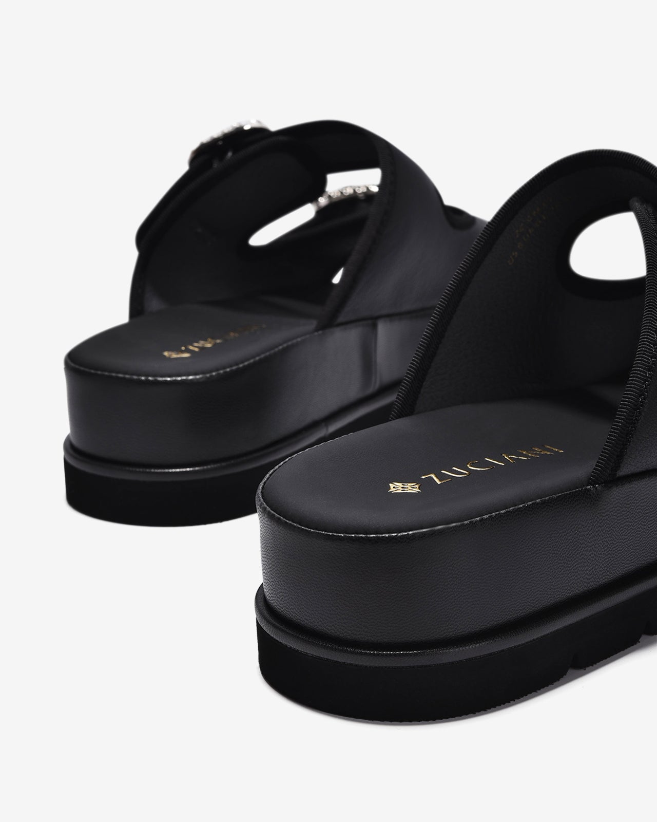 Dép Nữ Zuciani Đế 5cm Khóa Đá-DCM19-Đen Color2