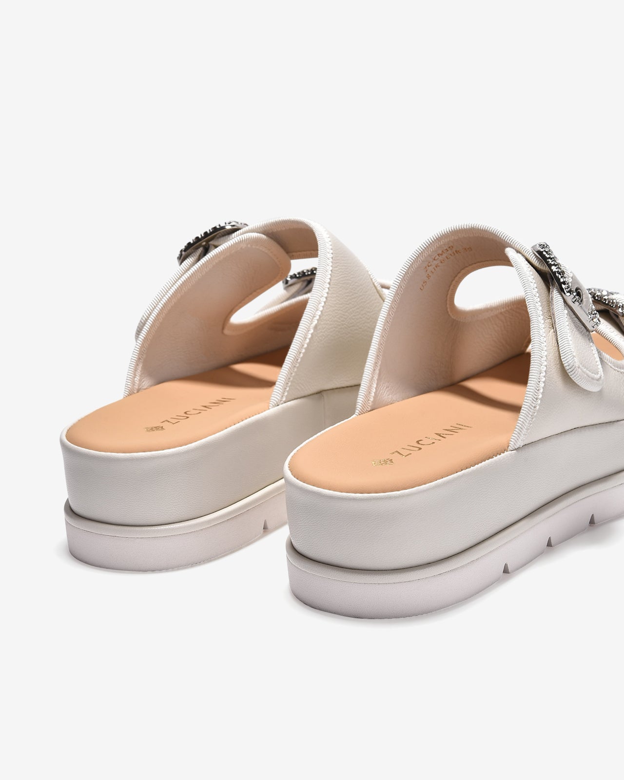 Dép Nữ Zuciani Đế 5cm Khóa Đá-DCM19-Trắng Color2