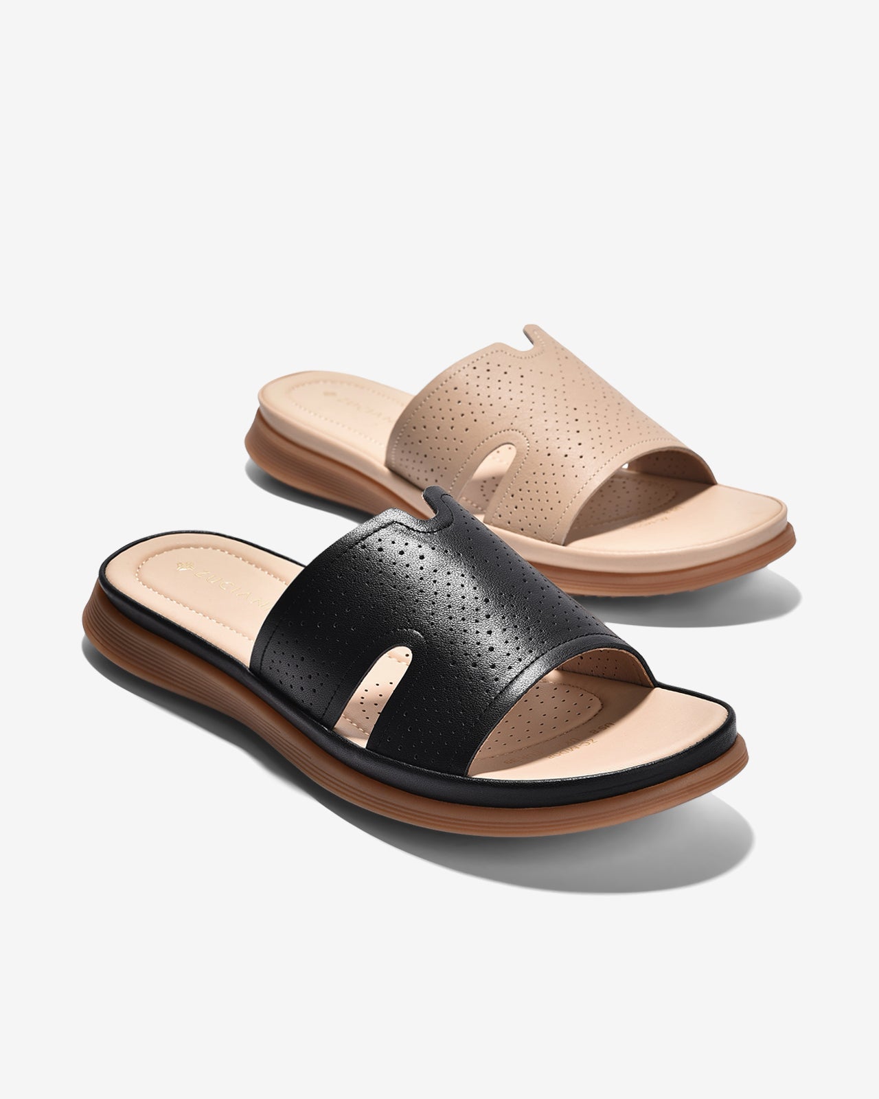 Dép Nữ Zuciani Quai Bản Lớn Đục Lỗ-DMD08Đen Color1