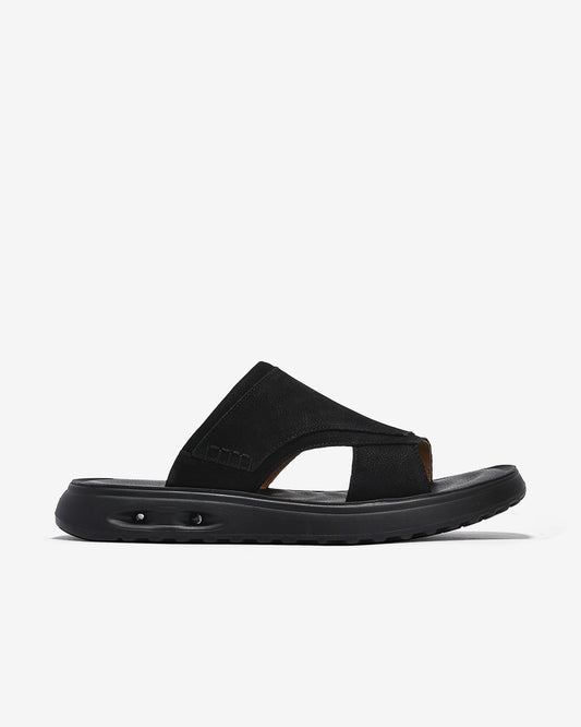 Dép Nam Zuciani Quai Ngang Vân Da Mờ-DCF65-Đen Color1First