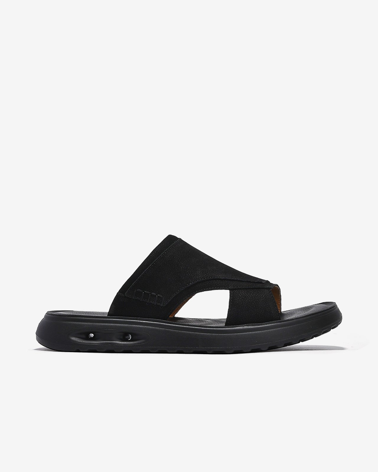 Dép Nam Zuciani Quai Ngang Vân Da Mờ-DCF65-Đen Color2First