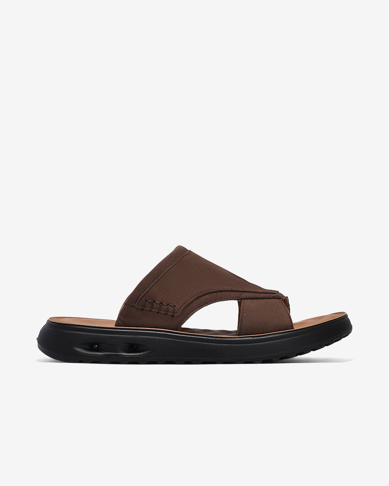 Dép Nam Zuciani Quai Ngang Vân Da Mờ-DCF65-Nâu Color1First