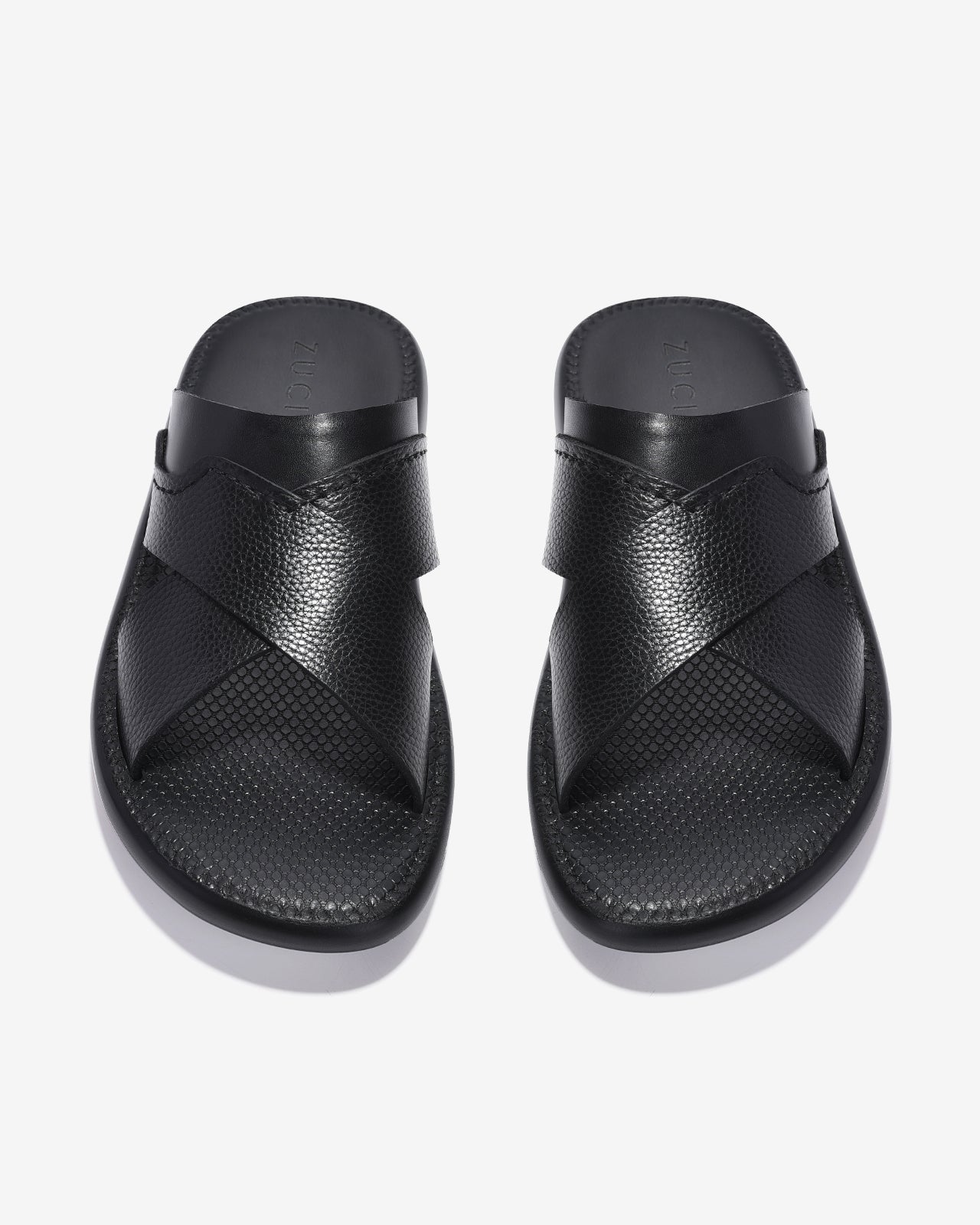 Dép Nam Zuciani Quai Chéo Viền Nổi-DRW13-Đen Color2