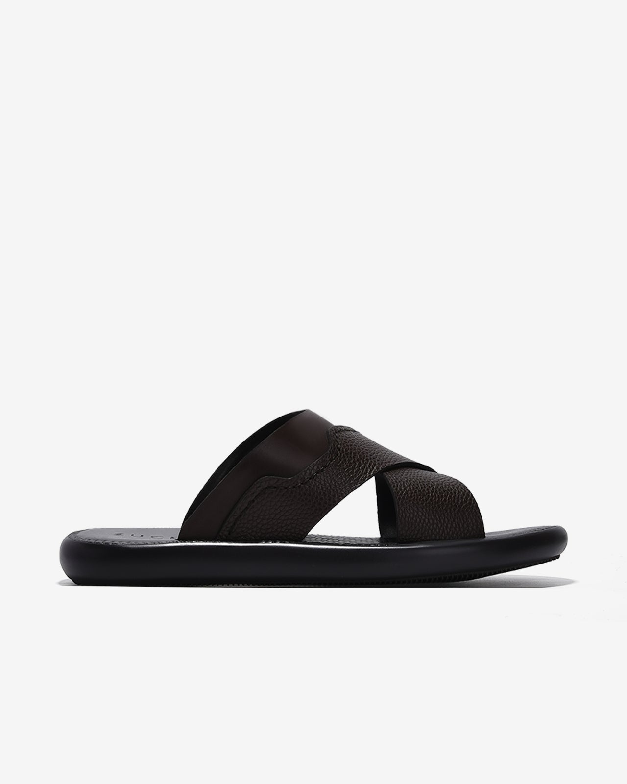 Dép Nam Zuciani Quai Chéo Viền Nổi-DRW13-Nâu Color2First