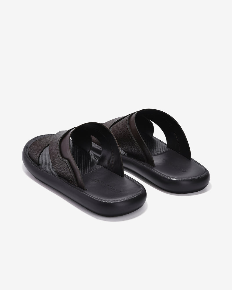 Dép Nam Zuciani Quai Chéo Viền Nổi-DRW13-Nâu Color2