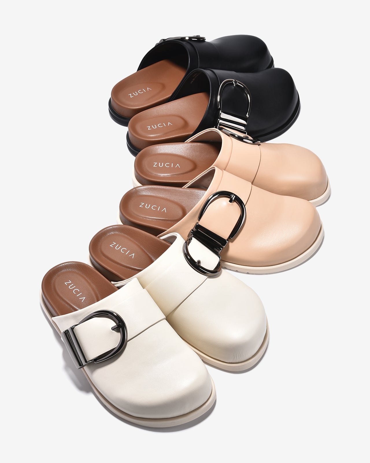 Dép Sapo Zucia Mũi Bo Tròn Khoá Kim Loại-GTHA1-Đen Color3