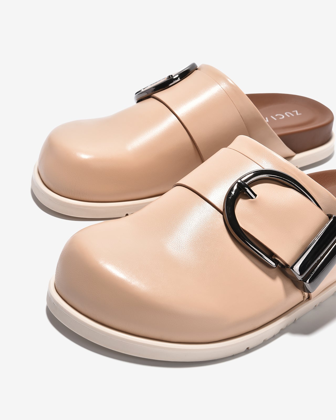 Dép Sapo Zucia Mũi Bo Tròn Khoá Kim Loại-GTHA1-Kem Color3