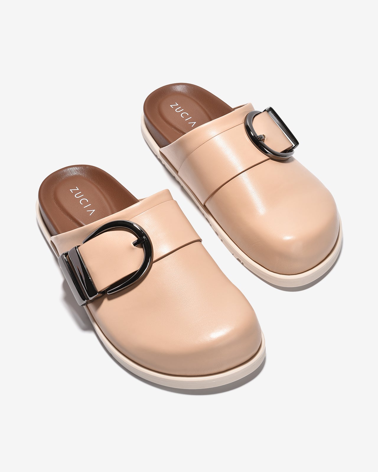 Dép Sapo Zucia Mũi Bo Tròn Khoá Kim Loại-GTHA1-Kem Color3