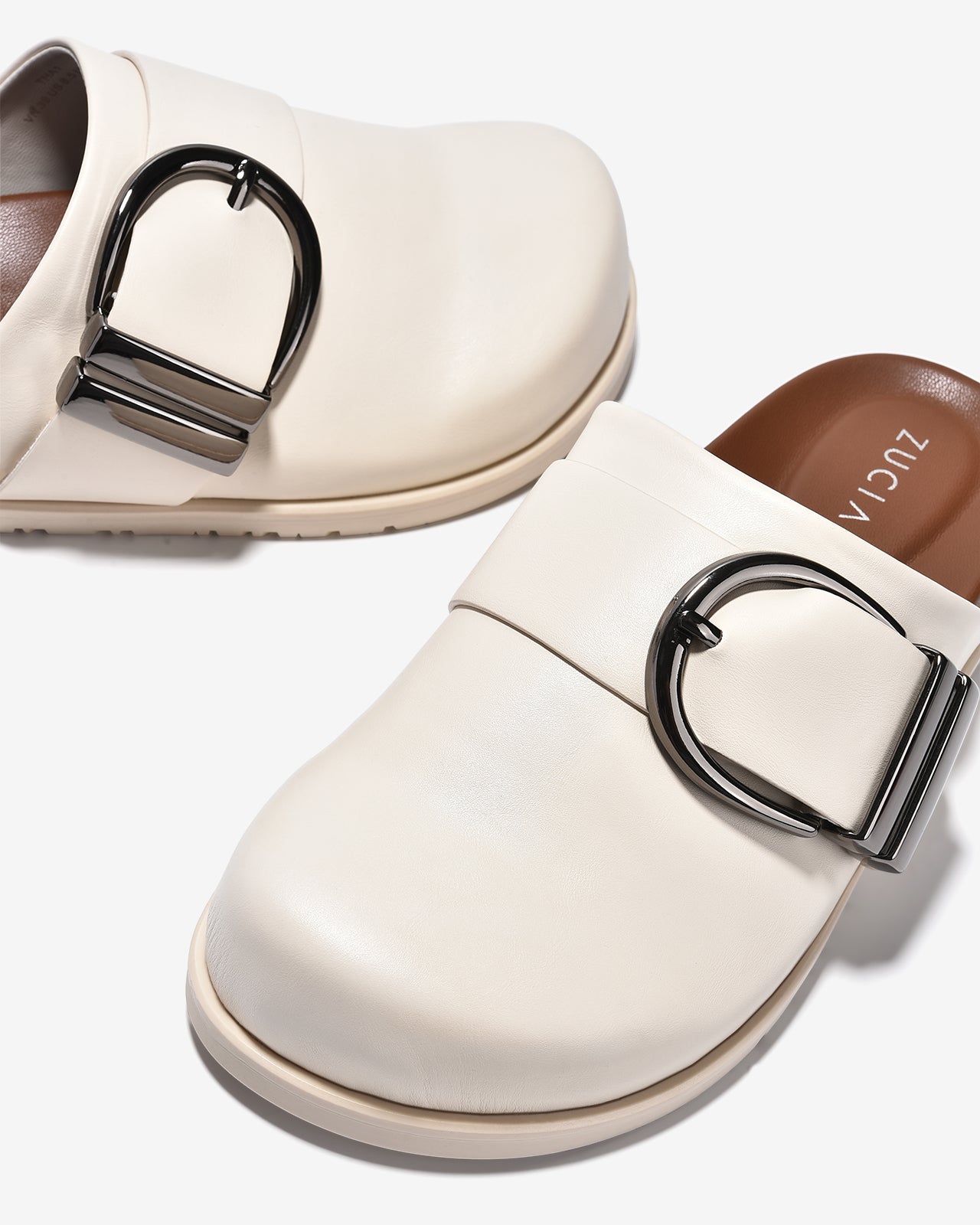 Dép Sapo Zucia Mũi Bo Tròn Khoá Kim Loại-GTHA1-Trắng Color2