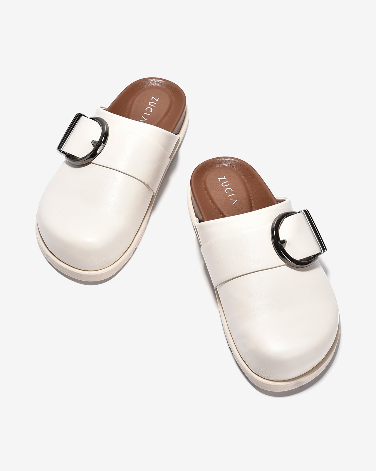 Dép Sapo Zucia Mũi Bo Tròn Khoá Kim Loại-GTHA1-Trắng Color2