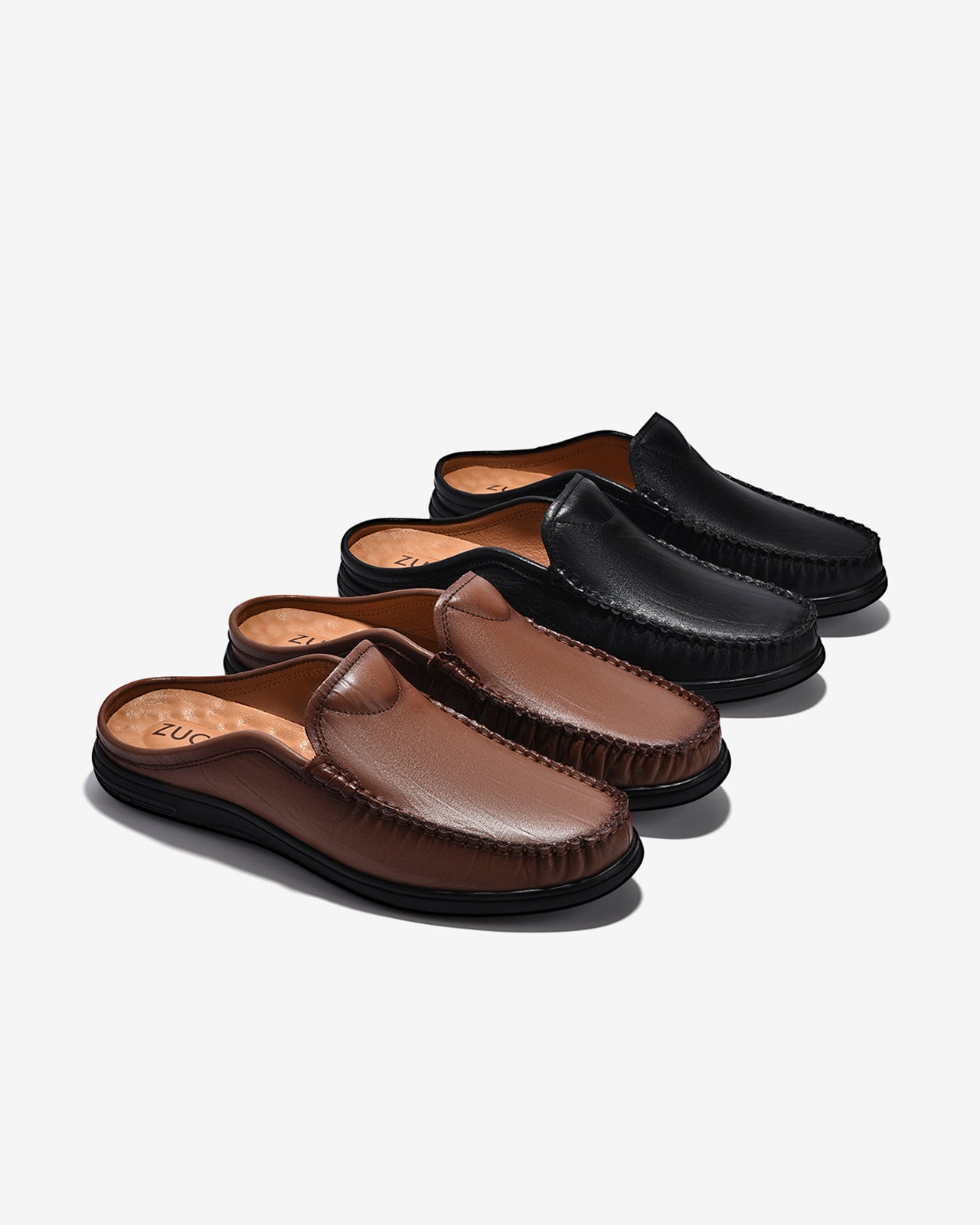 Giày Sapo Nam Zuciani Viền May Nổi-GCF68-Đen Color1