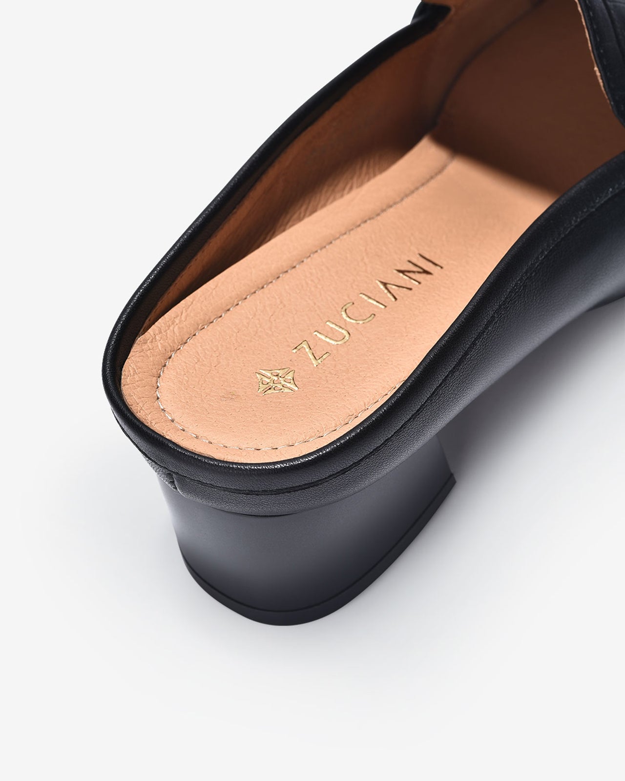 Dép Sapo Nữ Đế 5CM Họa Tiết Mạ Vàng-GCL25-Đen Color1