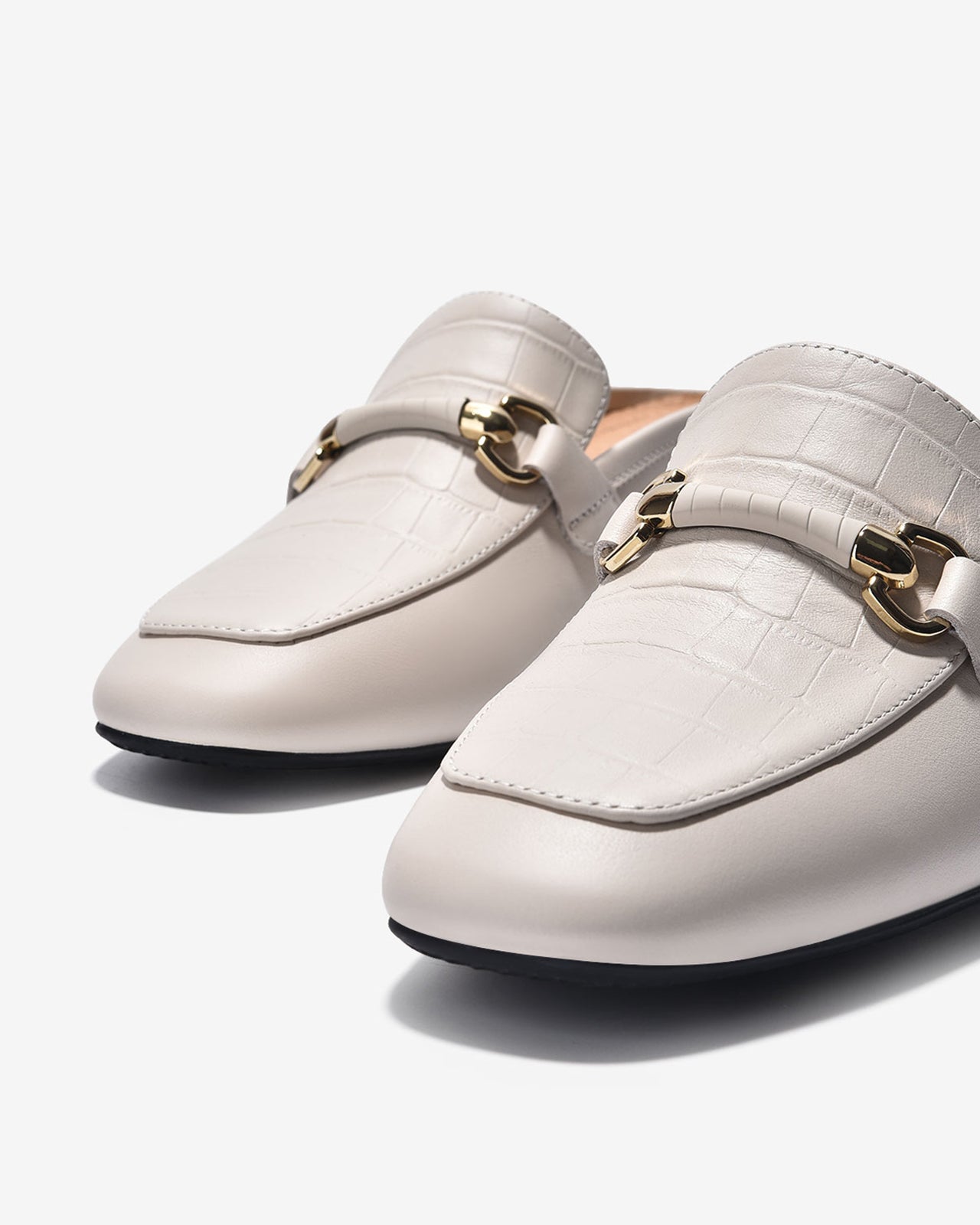 Dép Sapo Nữ Đế 5CM Họa Tiết Mạ Vàng-GCL25-Trắng Color2