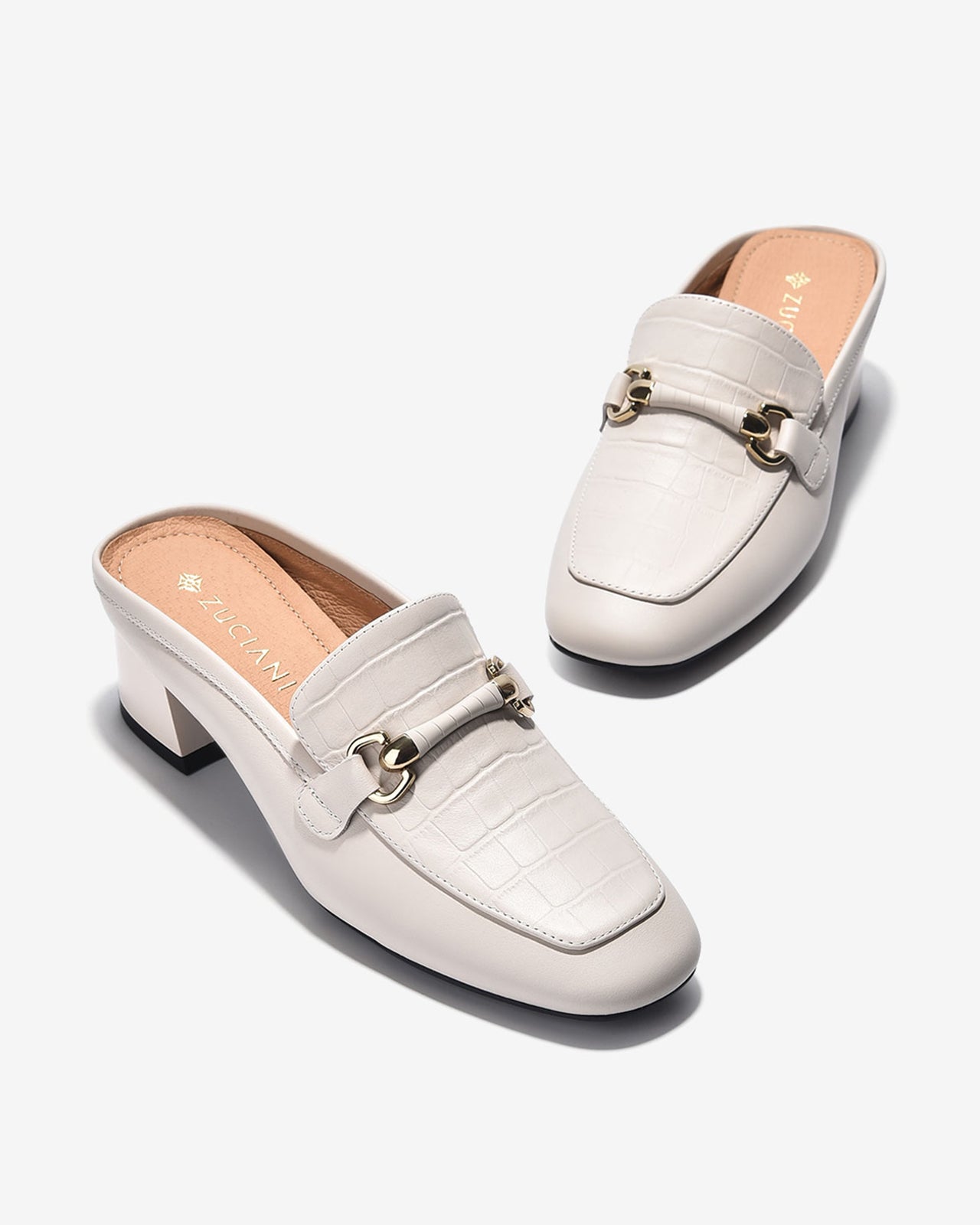 Dép Sapo Nữ Đế 5CM Họa Tiết Mạ Vàng-GCL25-Trắng Color2