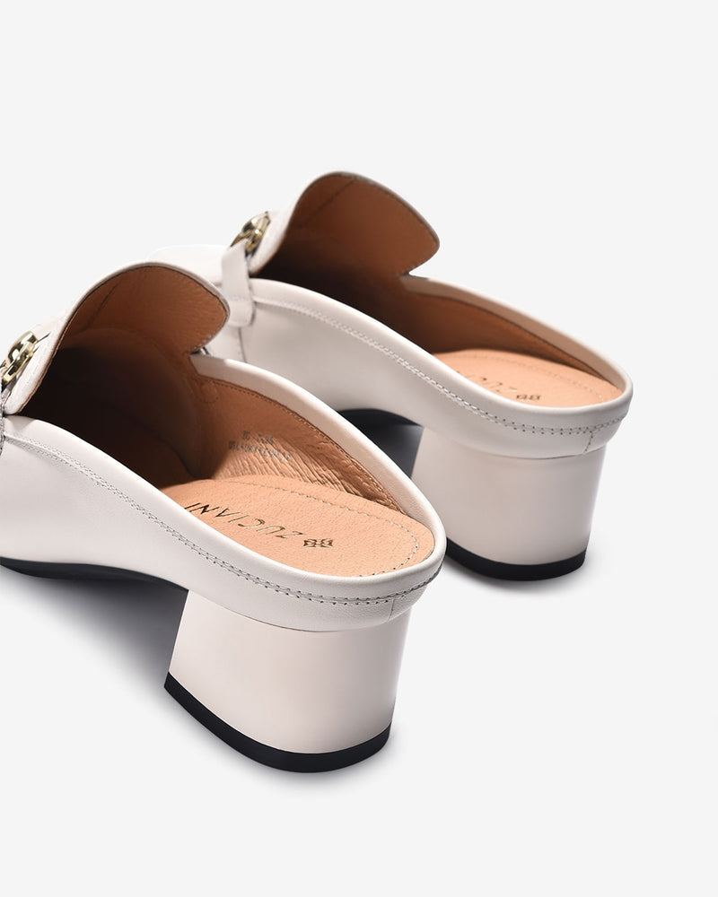 Dép Sapo Nữ Đế 5CM Họa Tiết Mạ Vàng-GCL25-Trắng Color1