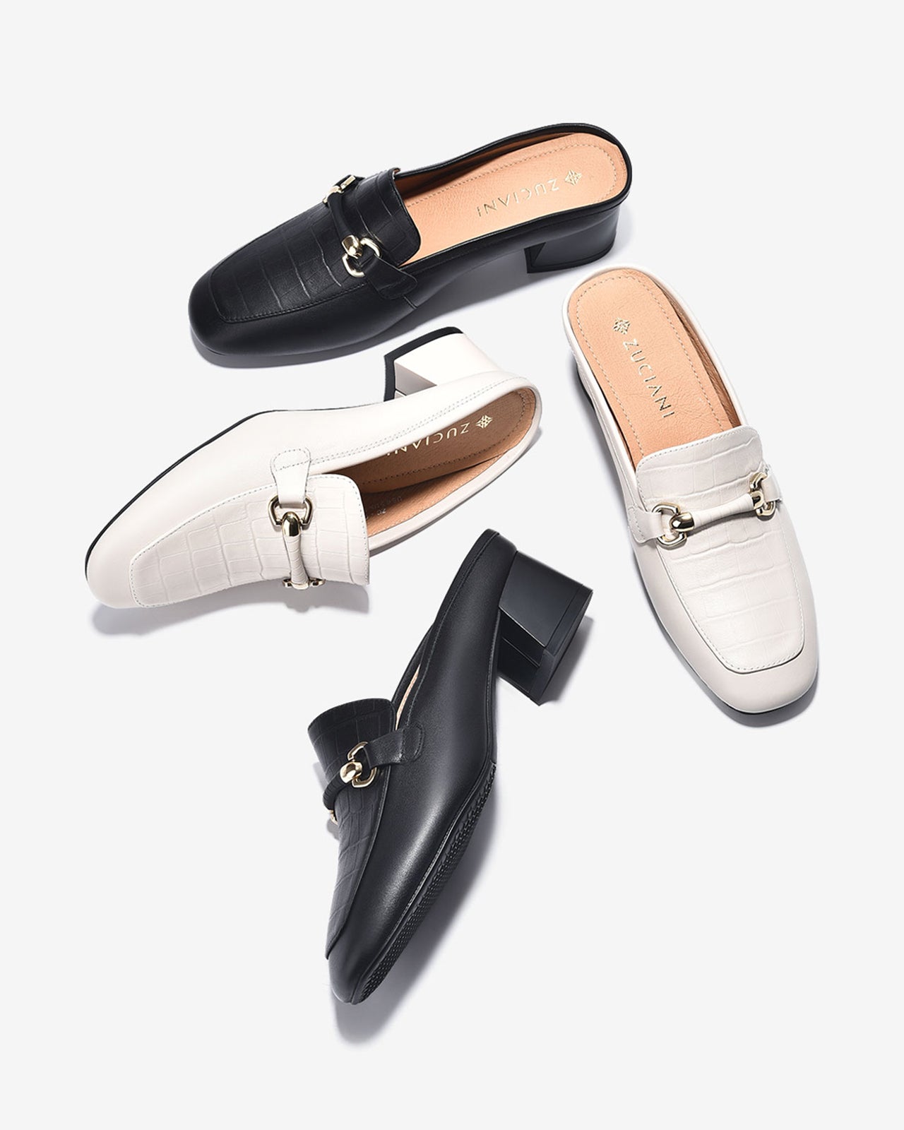 Dép Sapo Nữ Đế 5CM Họa Tiết Mạ Vàng-GCL25-Trắng Color1