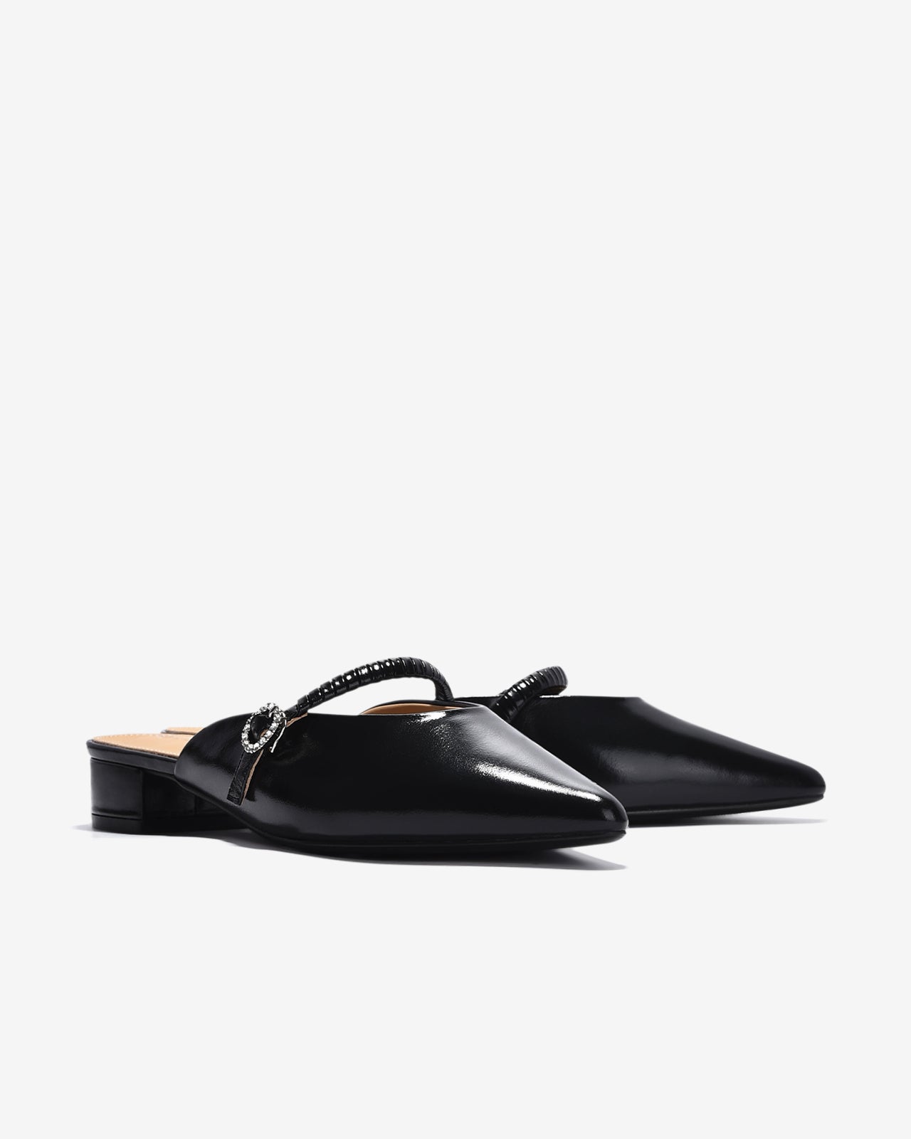 Dép Sapo Nữ Zuciani Mũi Nhọn Khoá Đính Đá-GCM08-Đen Color2