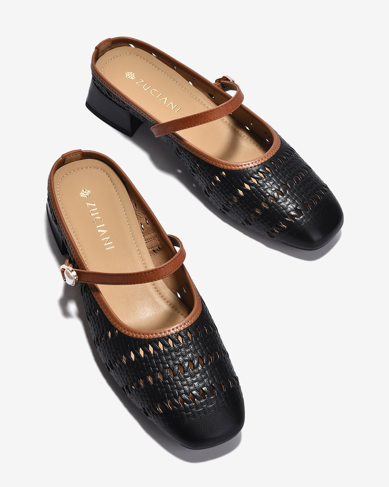 Dép Sapo Nữ Zuciani Quai Đan Gót Vuông-GCM32-Đen Color2