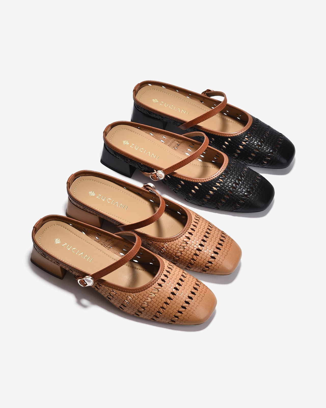 Dép Sapo Nữ Zuciani Quai Đan Gót Vuông-GCM32-Đen Color2