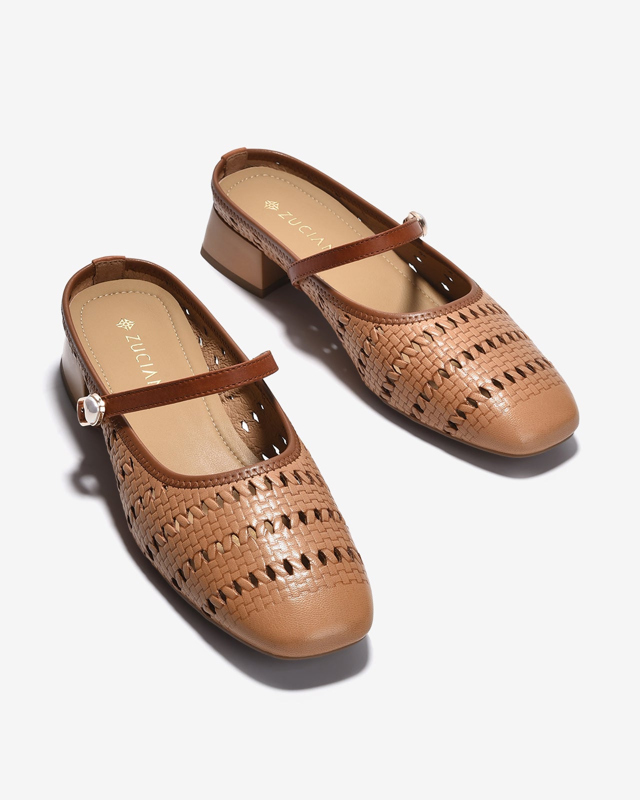Dép Sapo Nữ Zuciani Quai Đan Gót Vuông-GCM32-Nâu Color2