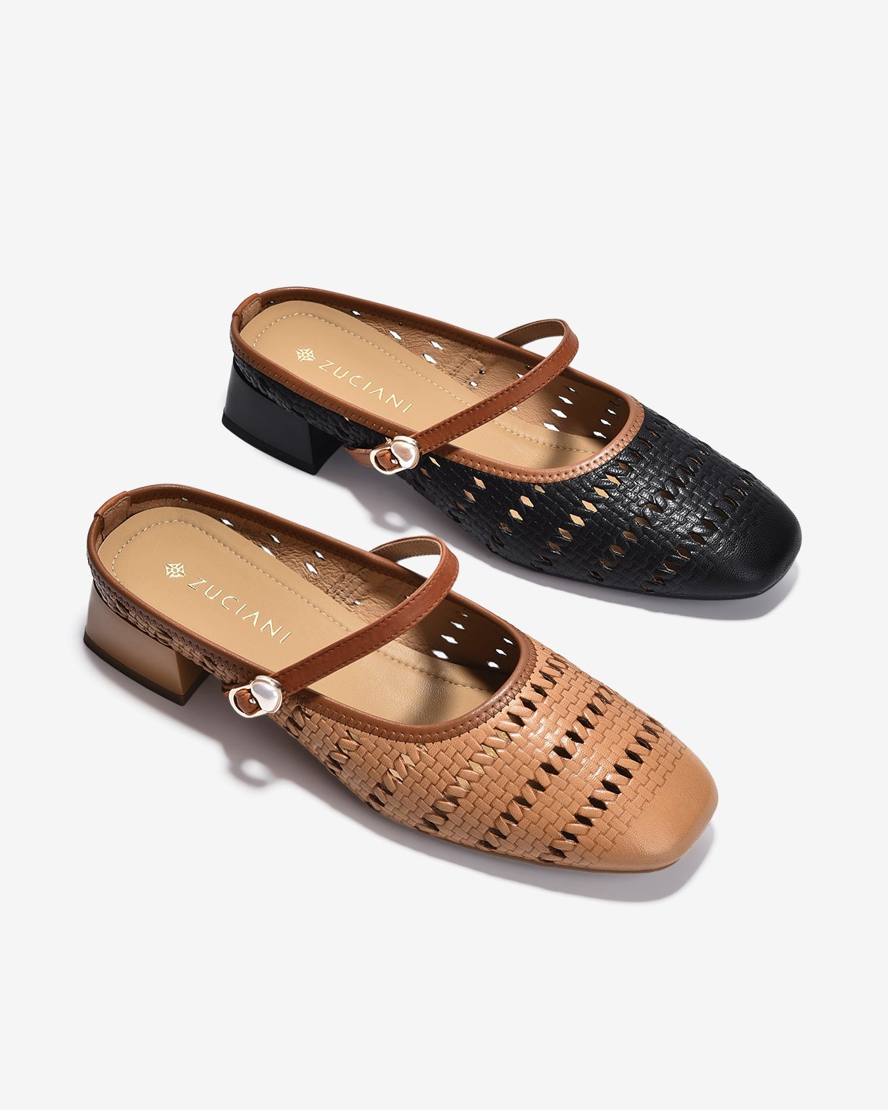 Dép Sapo Nữ Zuciani Quai Đan Gót Vuông-GCM32-Nâu Color2