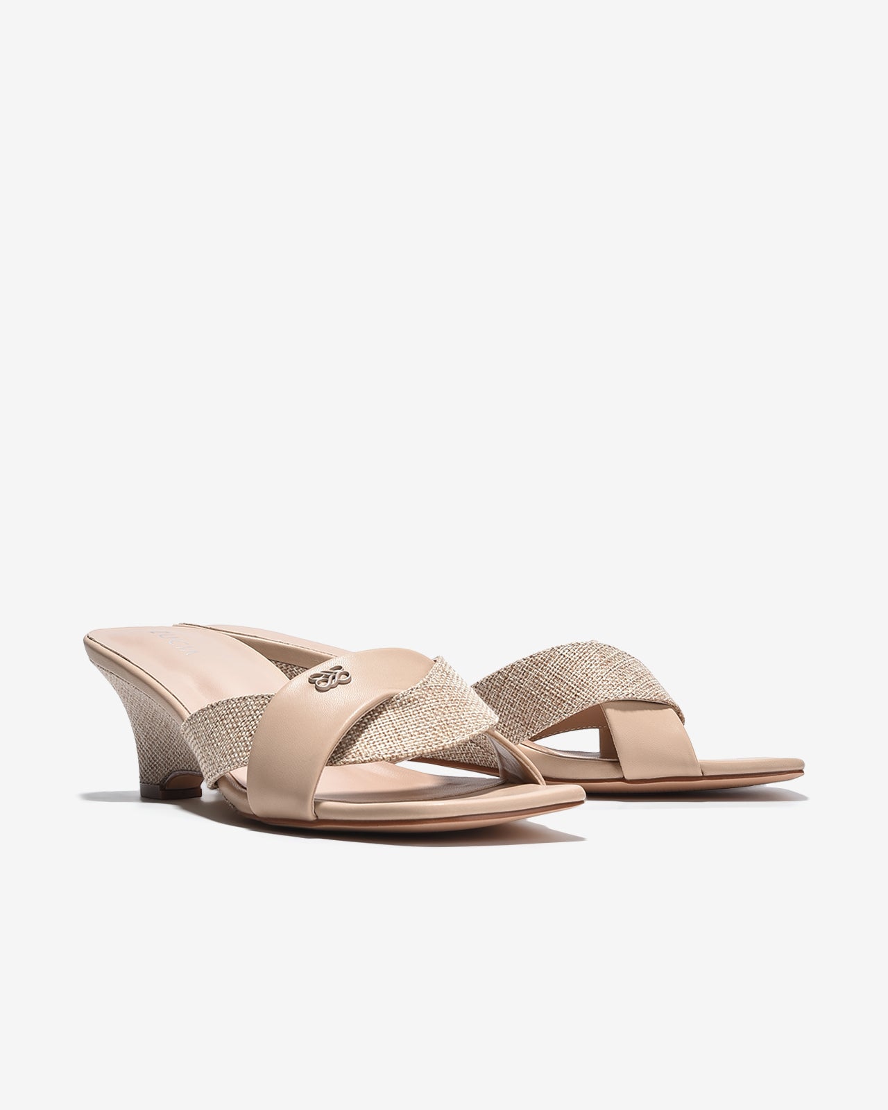 Dép Xuồng Zucia Quai Xoắn Phối Cách Điệu-DHLJ9-Kem Color2