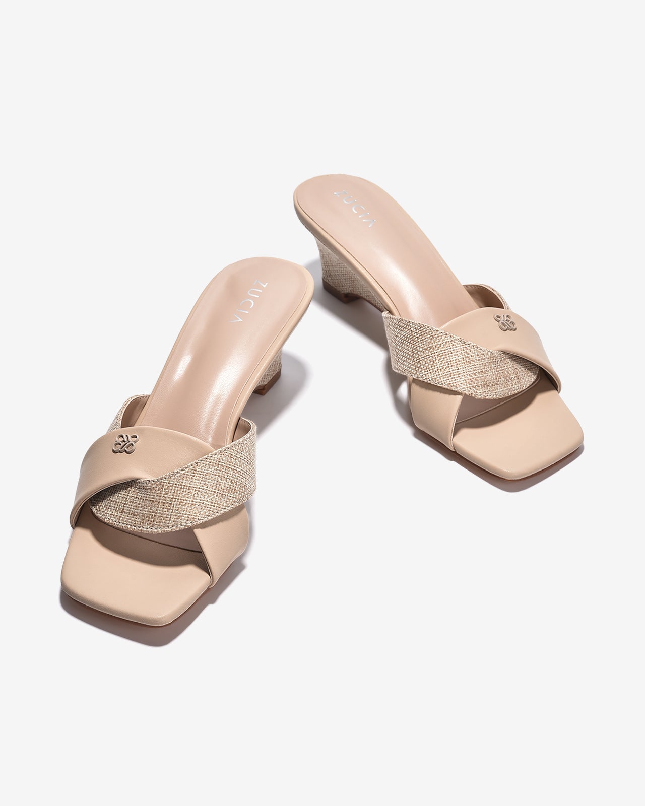 Dép Xuồng Zucia Quai Xoắn Phối Cách Điệu-DHLJ9-Kem Color2