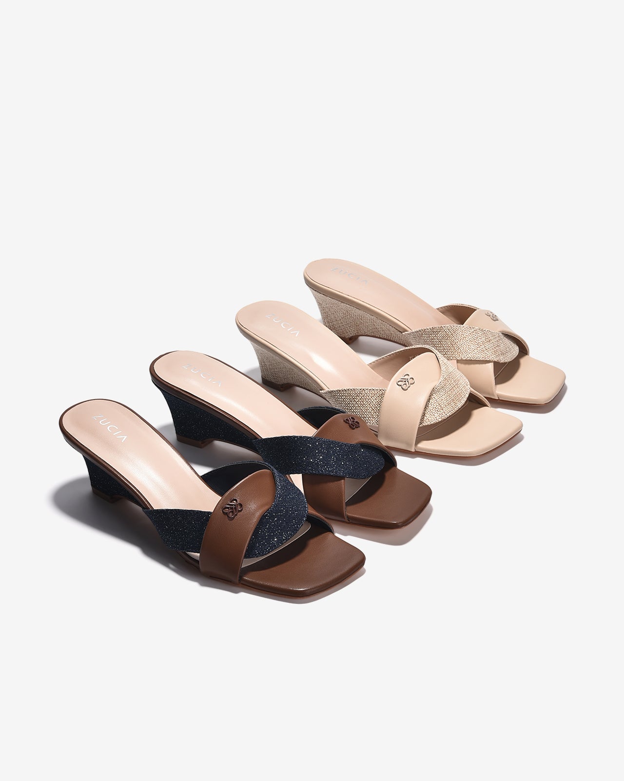 Dép Xuồng Zucia Quai Xoắn Phối Cách Điệu-DHLJ9-Kem Color2