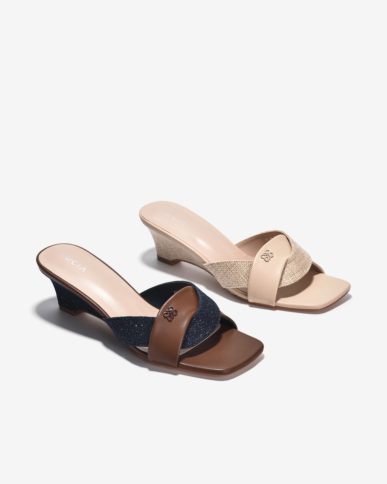 Dép Xuồng Zucia Quai Xoắn Phối Cách Điệu-DHLJ9-Nâu Color1