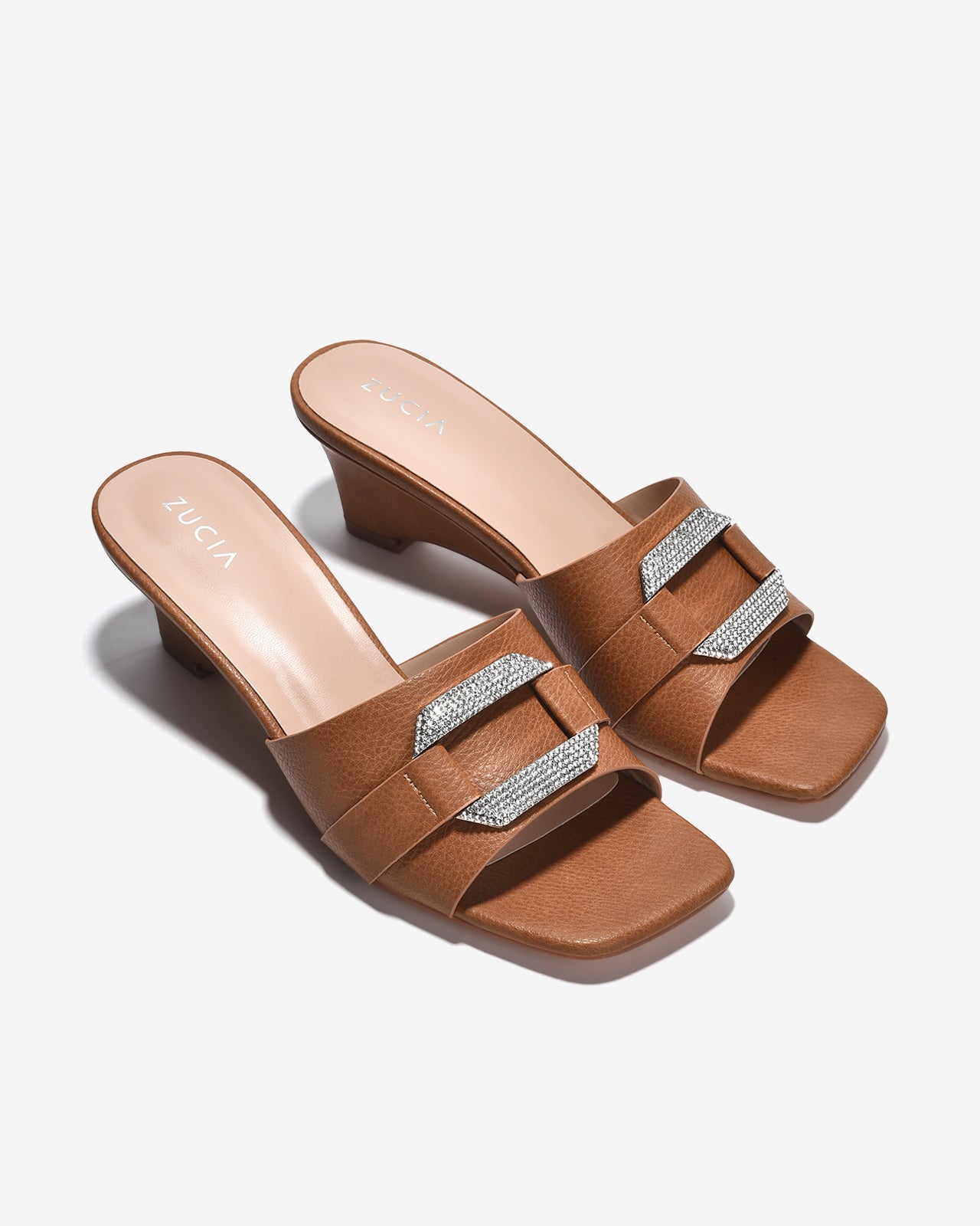 Dép Xuồng Zucia Mũi Vuông Quai Ngang Bản To-DHLK1-Nâu Color2