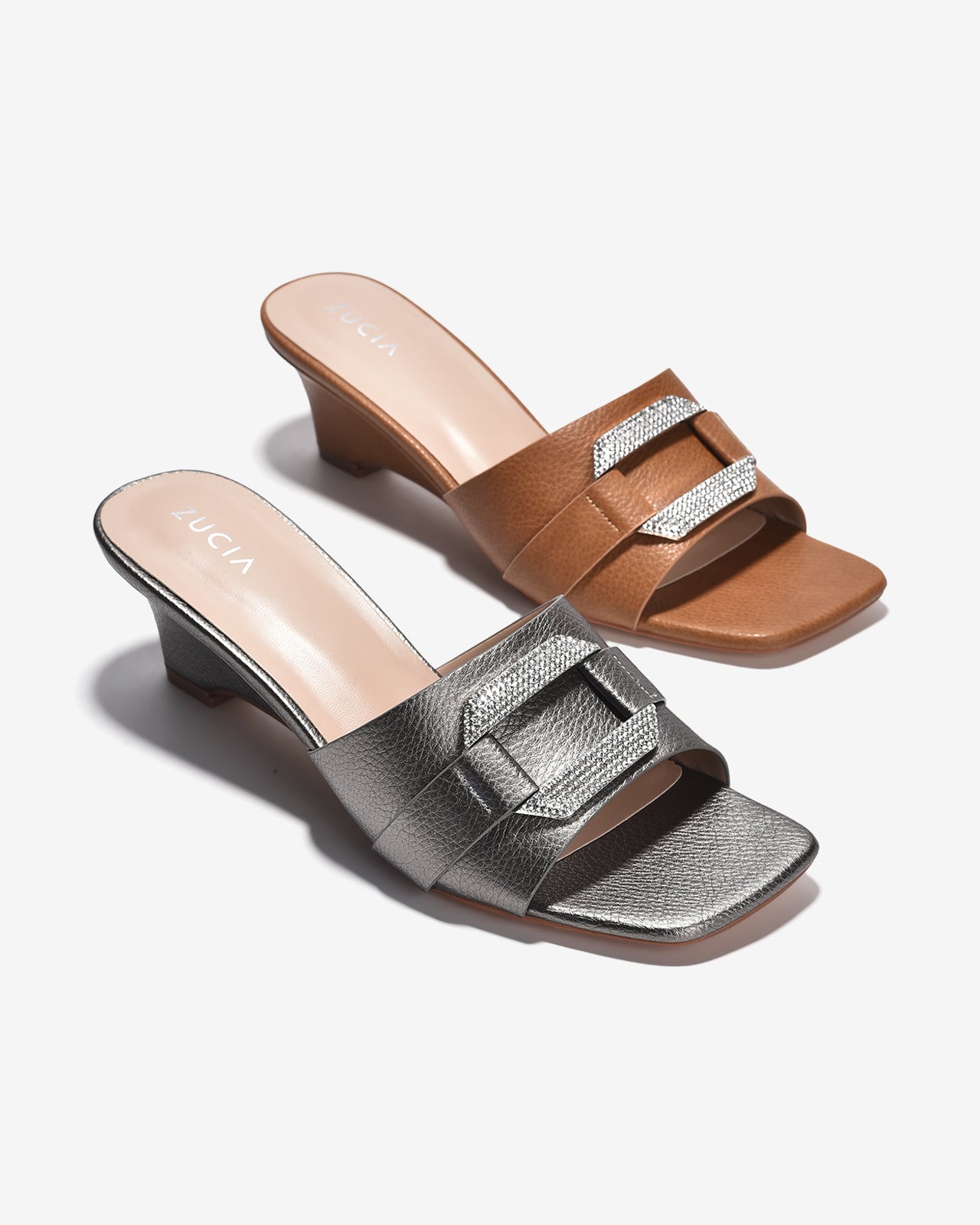 Dép Xuồng Zucia Mũi Vuông Quai Ngang Bản To-DHLK1-Xám Color1