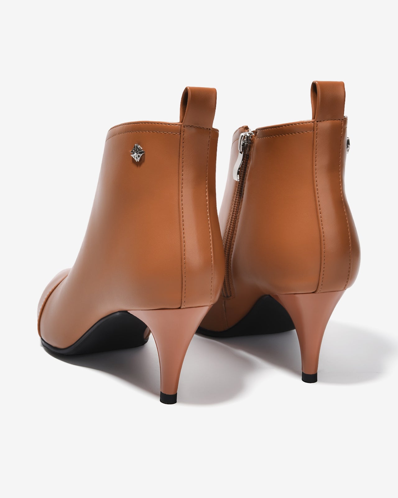 Giày Boot Nữ Zucia Mũi Nhọn Cổ Khoét Phối Thun-GTHB2-Bò Color1