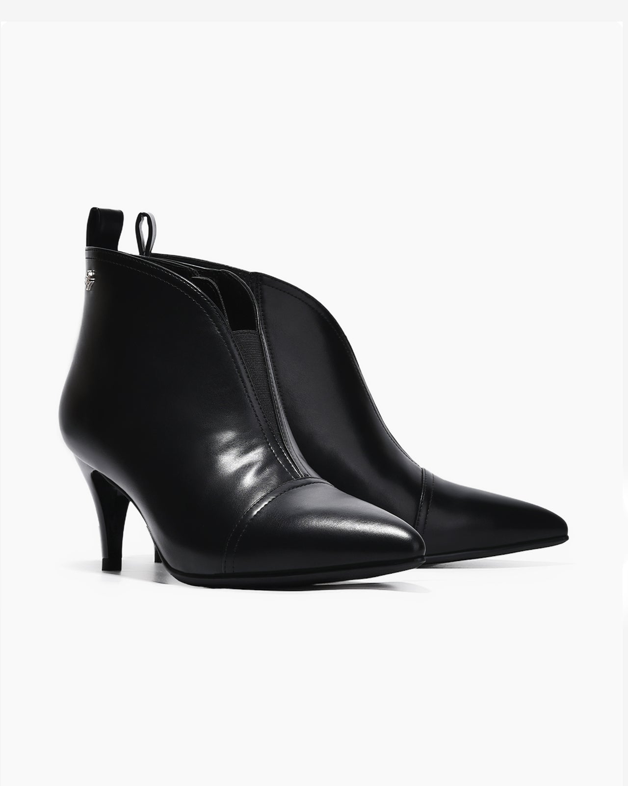 Giày Boot Nữ Zucia Mũi Nhọn Cổ Khoét Phối Thun-GTHB2-Đen Color2