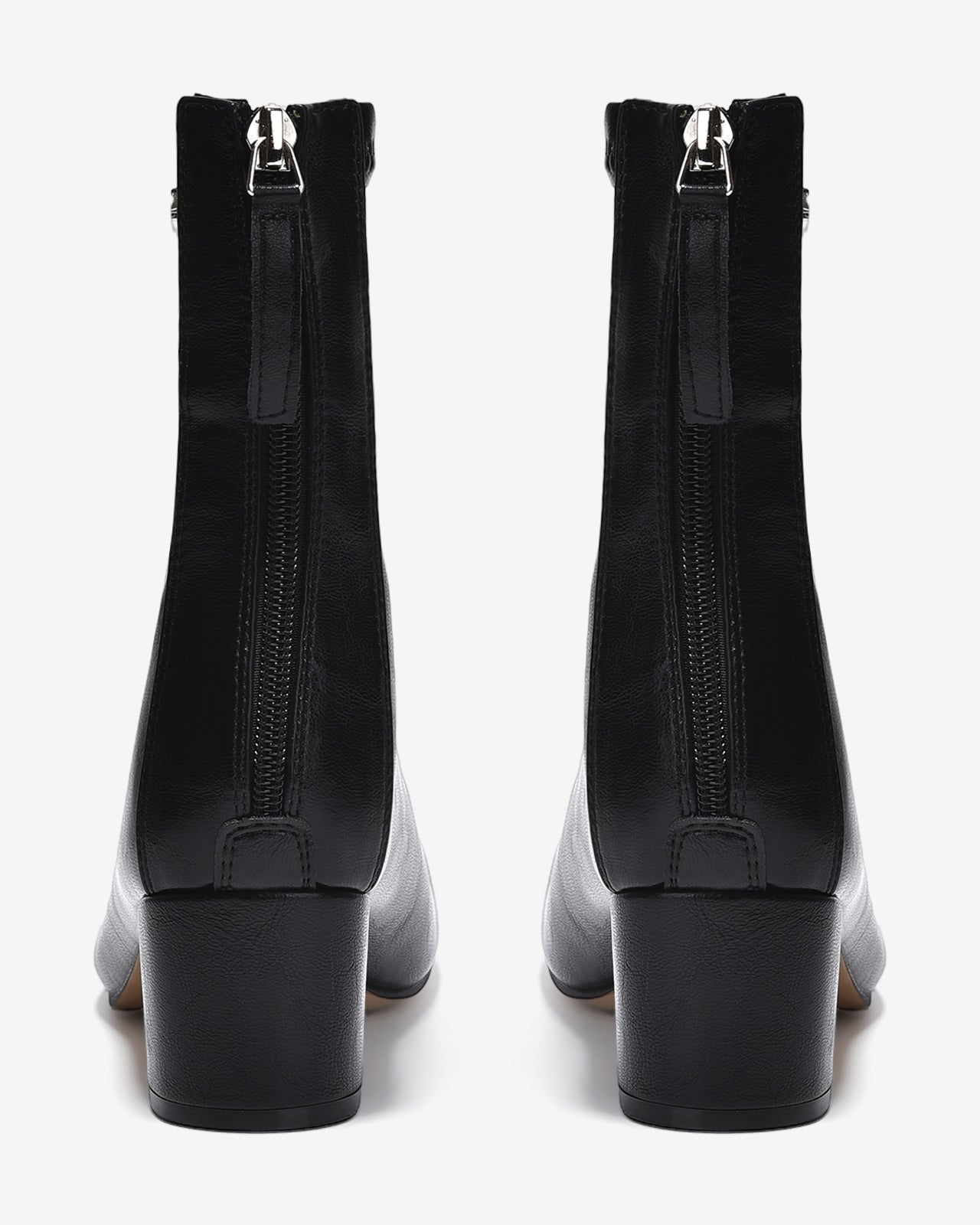 Giày Boot Nữ Zucia Mũi Vuông Chỉ Nổi Đính Logo-GTHB3-Đen Color1