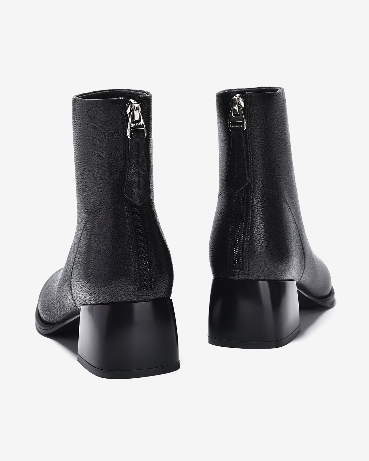 Giày Boot Nữ Zuciani Cổ Cao Vân Da Mờ Tự Nhiên-GCM33-Đen Color2