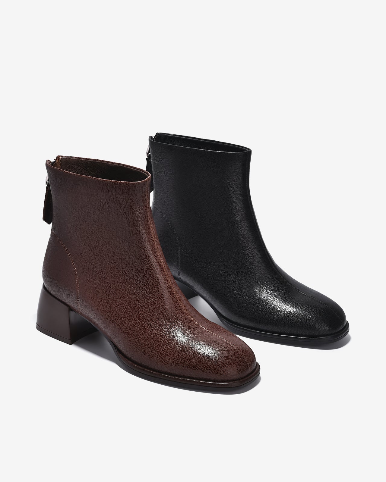 Giày Boot Nữ Zuciani Cổ Cao Vân Da Mờ Tự Nhiên-GCM33-Đen Color2