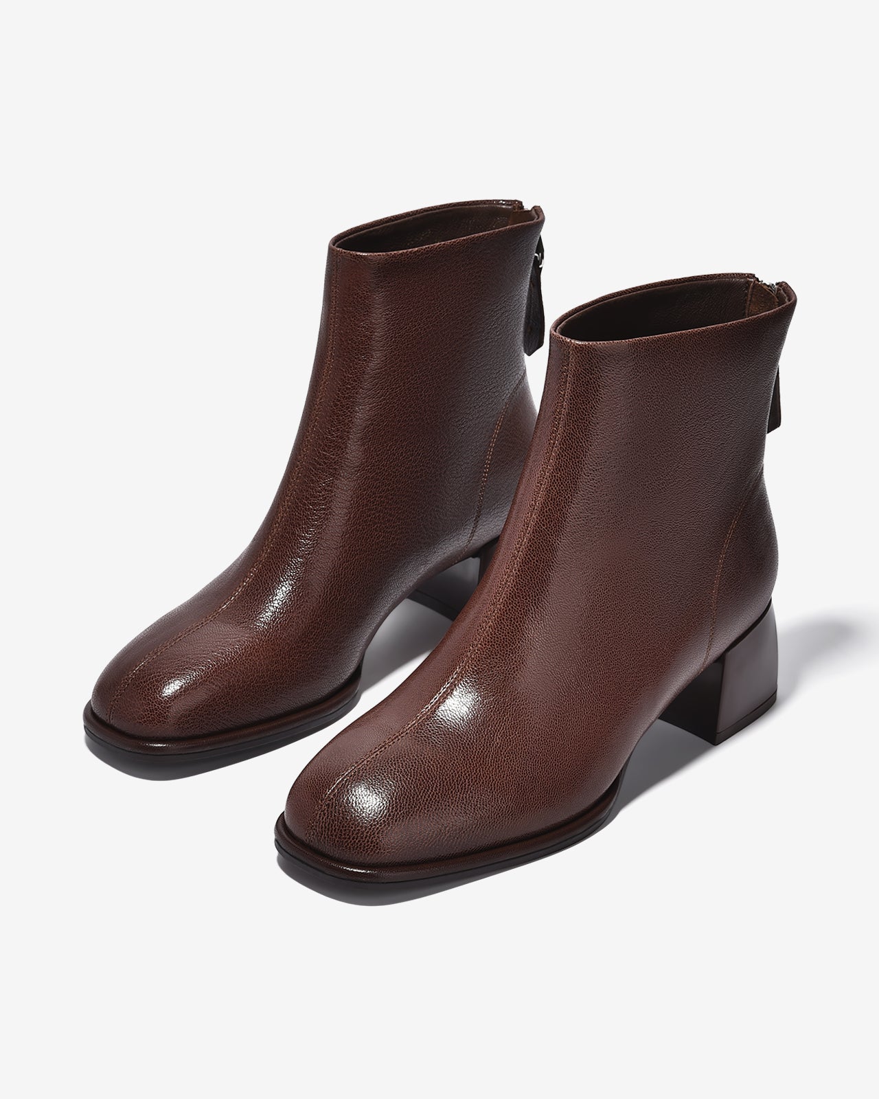 Giày Boot Nữ Zuciani Cổ Cao Vân Da Mờ Tự Nhiên-GCM33-Nâu Color2