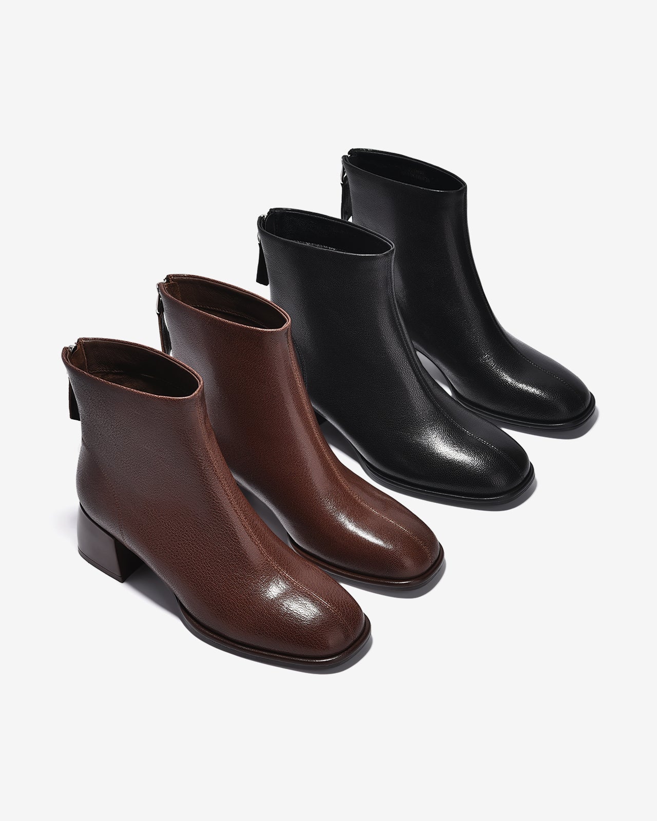 Giày Boot Nữ Zuciani Cổ Cao Vân Da Mờ Tự Nhiên-GCM33-Nâu Color2