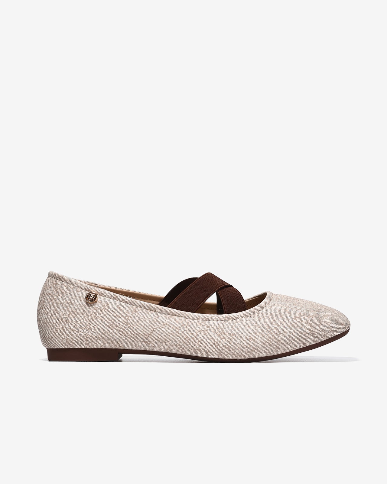 Giày Búp Bê Nữ Zucia Dây Quai Chéo-GHLL1-Kem Color2First