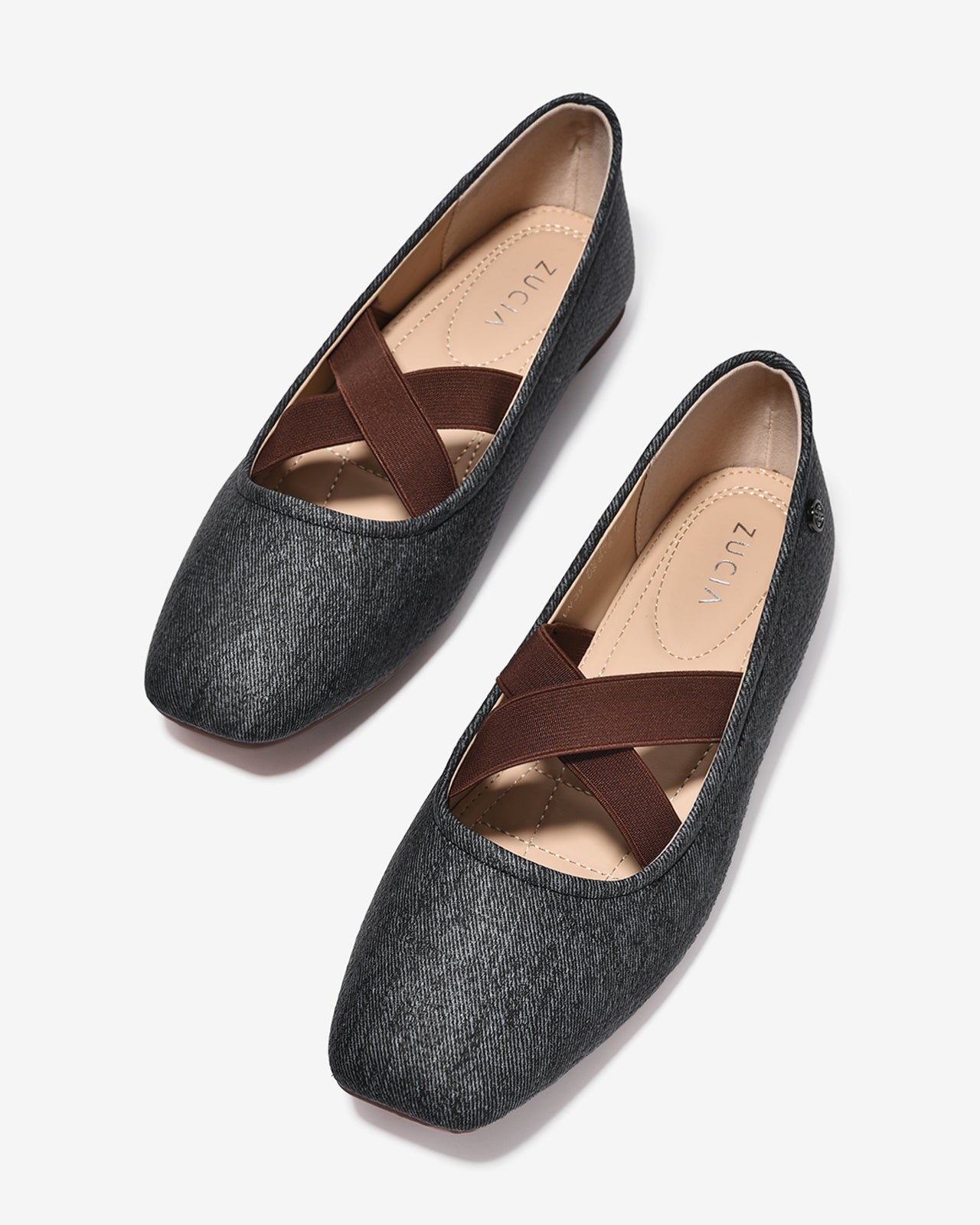 Giày Búp Bê Nữ Zucia Dây Quai Chéo-GHLL1-Xám Color2