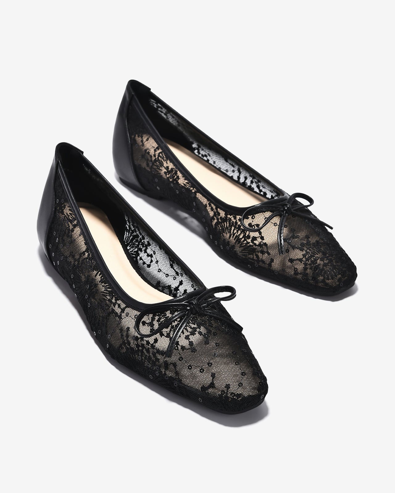 Giày Búp Bê Zucia Vải Ren Thêu Hoa-GTHA9-Đen Color2