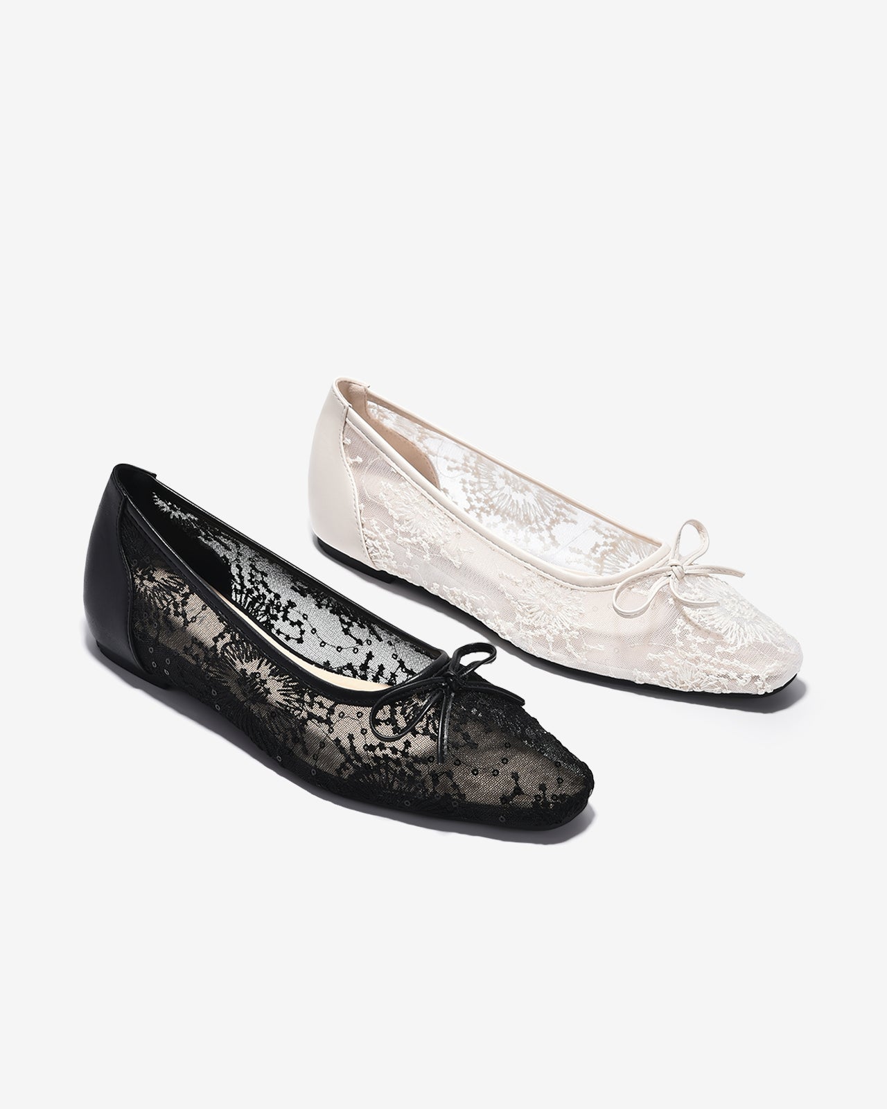 Giày Búp Bê Zucia Vải Ren Thêu Hoa-GTHA9-Đen Color1