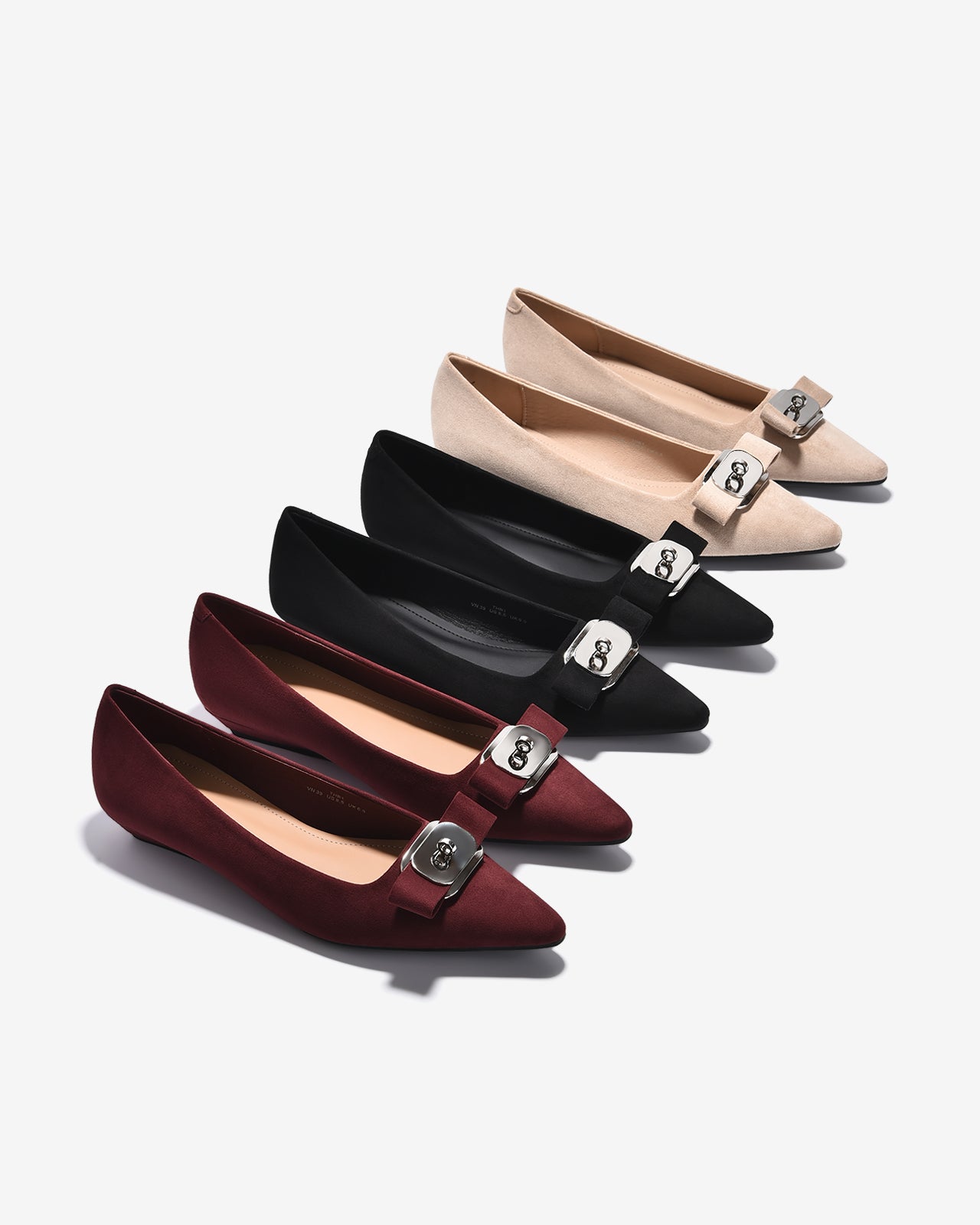 Giày Búp Bê Nữ Zucia Đính Nơ Mũi Nhọn-GTHB1-Đen Color2