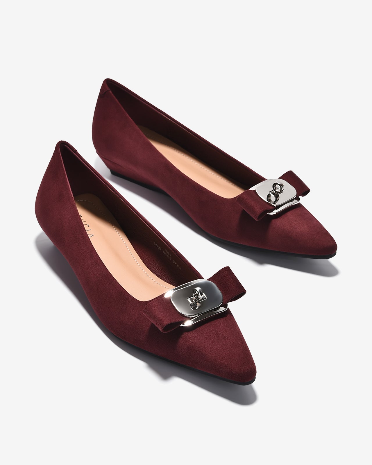 Giày Búp Bê Nữ Zucia Đính Nơ Mũi Nhọn-GTHB1-Đỏ Color3