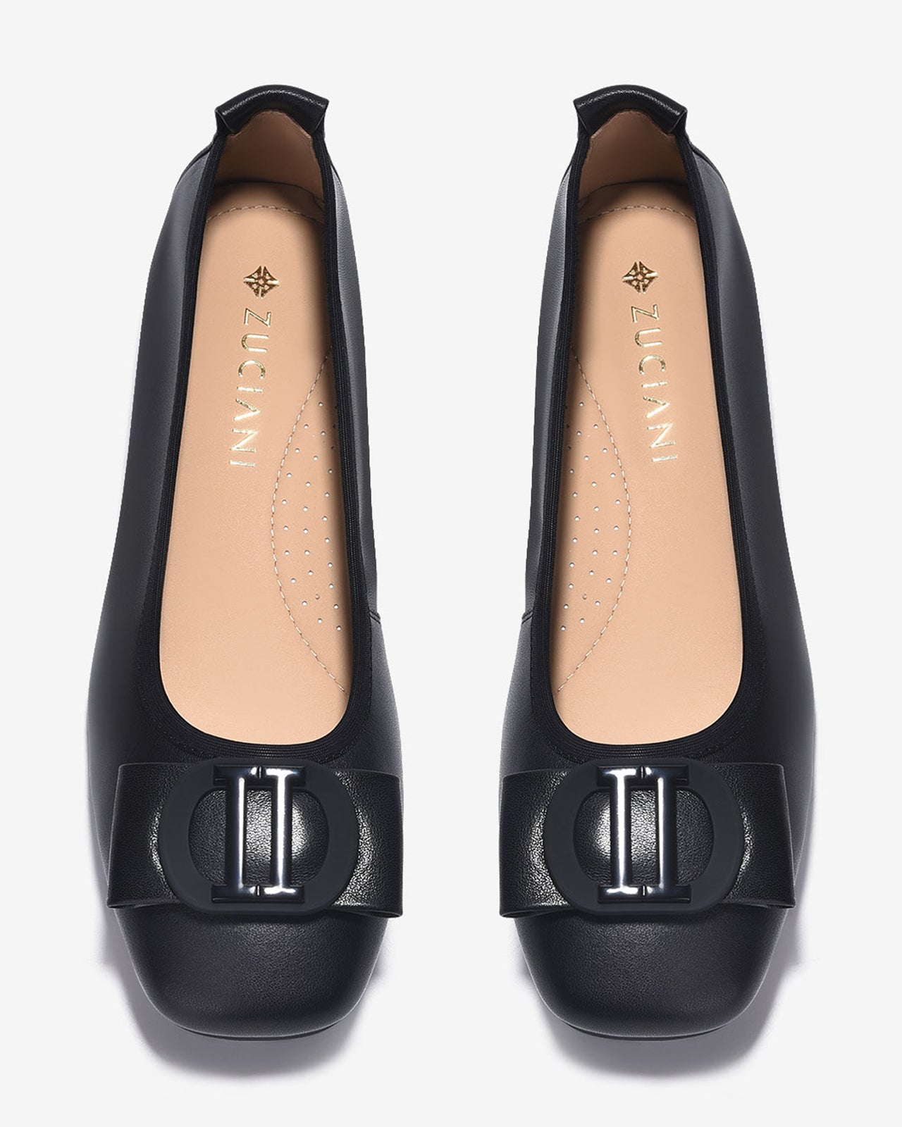 Giày Búp Bê Zuciani Nơ Khóa Cách Điệu-GCL12-Đen Color1