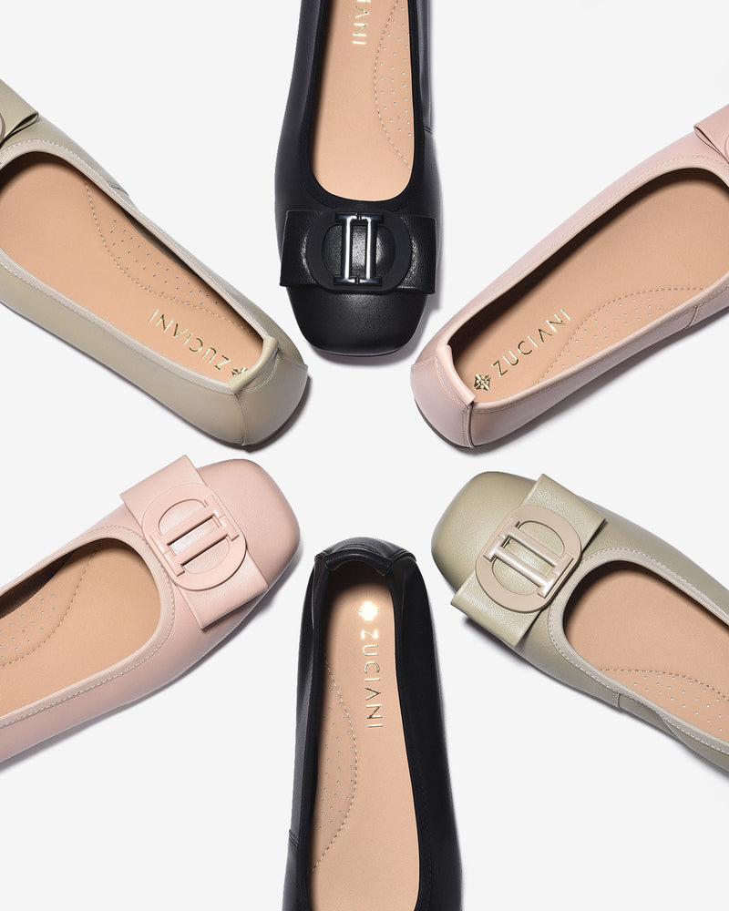 Giày Búp Bê Zuciani Nơ Khóa Cách Điệu-GCL12-Hồng Color2