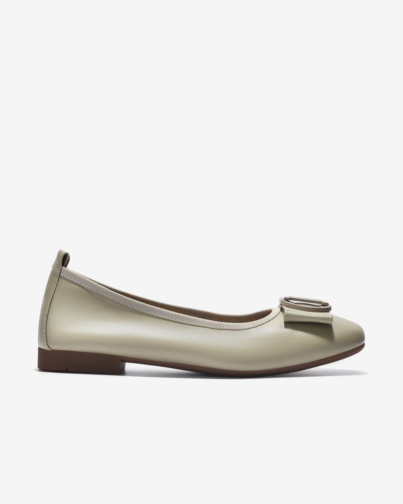 Giày Búp Bê Zuciani Nơ Khóa Cách Điệu-GCL12-Xanh Lá Color1First